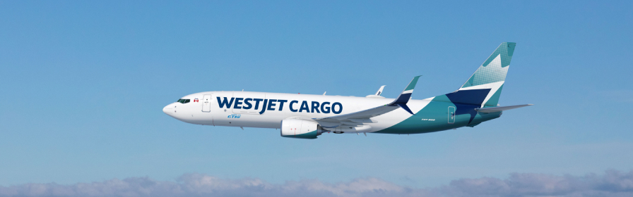 WestJet Cargo plan in flight